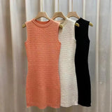 Warm Dress New Summer Body Sexy White Knitted Korean Version Of Waistless Sleeveless Bottom