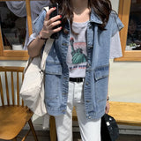 2021 New Style Korean Denim Vest Jacket Women Loose Trend Outer Wear Spring and Autumn Vest Vest Trend Jackets for