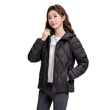 Autumn And Winter New Light Down Jacket Female Short Style Hooded Gourd Style Hooded Pressure Line Slim Inner Bladder Coat Tide-Outfit