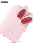 Cartoon Rabbit Card Case Business Card Holder Women Credit Passport Card Bag ID Passport Card Wallet 2023 Pink