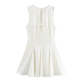 Homemade New Women's Classic Wide-Swibted Bow Dress