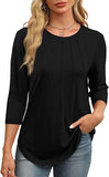 2025 New Fashion Casual Roll Collar Seven-Sleeve Top Bottom