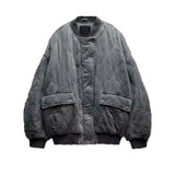 Toloer / Winter 2023 New Women's Washed Cotton Jacket Loose Pocket Pilot Jacket-Outfit