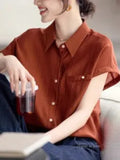 Toloer Commuting Short-Sleeved Shirt For Women In The Summer Of 2025 New Casual Relaxation Texture Shirt Design