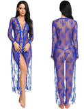 Lady Sexy Lace Mesh Transparent Sex Robe Nightdress Direct Sales-Outfit