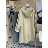 2024 New Korean Khaki Long Trench Coat Female Early Spring And Autumn Small Senior Sense Good-Looking-Outfit