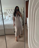 Summer New Women's Pure Color Collar Simple Long