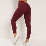 Toloer Embarrassment Line Peach Hip Fitness Yoga Pants V Waist Hip Tight Sports Pants-Outfit