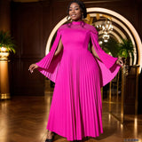 Personality Shawl Collar Collar Folding Skirt Large-Size Temperament Style Party A-Shaped Skirt