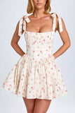 Summer New Women's Fashion Collar High Waist Folded Splicing Bow Sling