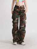 Toloer High Street Yabi Camouflage Cargo Pants Spring 2024 New Retro Large Pocket Loose Fashion Cargo Pants-Outfit