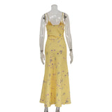 Yellow Printed Cami Maxi Dress-Outfit