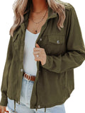 Zipper Jacket Women Button Down Outerwear Spring Autumn Casual Streetwear Drawstring Hem Jackets Fashion Aesthetic Female