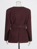 Australian Casual Simple High-End Set 2025 New Temperament V-Neck Waist Thin Suit + Solid Broad-Legged