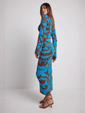Women's Sexy Knitted Leopard Print Long-Sleeved Dress Sweater Long