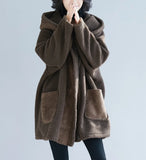 Fashion New lambswool Coat Coat Hooded Coat Long Section Loose Thickening Lamb Fur Coat Female Cotton Office Lady Full