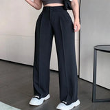 Toloer Black Suit Pants Female High Waist Hanging Down Feeling Wide Leg Pants Loose Royal Elder Sister Straight Tube Drag The Floor Casual Long Pants-Outfit