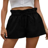 Casual Comfortable Shorts Women 2025 Summer New European Version Of High-Rise Belt Loose Broad Leg Pants