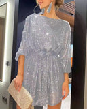 New Festival Party Fashion Sleek Beads Solid Color Waist Dress Dress