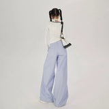 Hot Girl Bandage Dress Fake Two-piece Casual Wide-leg Pants Slimming Straight-leg Trousers-Outfit