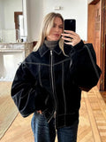 And Autumn And Winter 2025 New Women's Fashion Red PU Jacket Locomotive