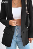 Women's Fashion Temperament Casual Long Sleeve Professional Elegant Office Lady High Street Blazer Clothing