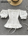 Short Sleeve Tops 2022 Women Fashion New Sexy Short Crop Holiday Solid Color Casual Blouse