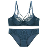 Pure Lingerie Suit Sexy Back Bra Lace Bra Small Side Cream Anti-Sagging Bra
