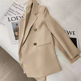 Toloer Spring And Autumn Outfit Fried Street Loose Leisure Versatile Autumn Suit Jacket Female Korean Black Suit Jacket-Outfit