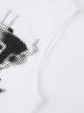 Pixel Robot Star White Cropped Tank Top-Outfit