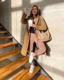 Cotton-Liner Argyle Winter Down Jackets Women Slim Fit Thick Long Padded Parkas Female Solid Casual Snow Coat