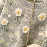 Toloer Autumn And Winter Heavy Industry Flowers Women Knitted Cardigan Fashion Women Sweet Sweater Women Coat