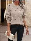 Point T-Shirt With Long-Sleeved Knitted Jersey Temperament Elegant Loose