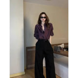 Money Wind Sunscreen Long-Sleeved Purple Shirt Coat Women Summer Acetic Yarn Ice