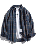 Men's Checkered Long Sleeve Button Shirt-Outfit