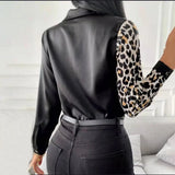 Patchwork Casual Shirt Blouse Woman Autumn Fashion Button Long Sleeve Shirts For Women 2023 White Print Office Top Femme-Outfit