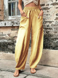 Solid Color Pocket Trousers With An