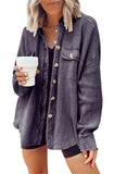 2025 New Coat Fashion Casual Collar Pocket Splicing Irregular Shirt Jacket