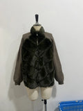 Autumn And Winter New Women's Loose Long Sleeve Splicing Colliding Color Thick Fur Coat