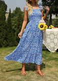 Long Bohemian Print Strap Loose Casual