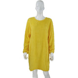 Autumn And Winter 2023 Ebaywish Hot Style Women's Long Sleeve Round Collar Loose Plush Dress-Outfit