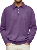 Explosion Autumn And Winter Ji Dejong Long Sleeve V-Neck Button Men's Casual Shirt Polo