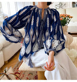 Spring New Embroidery Holiday Style French Shirt Women's Long-Sleeved Design Sense Of Shenzhen Nanyou Women's