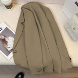 Toloer 2024 New Khaki Blazer Female Retro British Style Advanced Design Sense Versatile Small Suit-Outfit