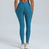 Toloer Tight Side Pocket V-Waist Yoga Pants No Embarrassment Line Peach Hip Fitness Hip Sweatpants-Outfit