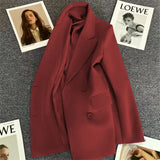 Tidal Suit Jacket Woman 2025 Spring And Autumn New Design Sense Fashion Double Buckle Niche Suit