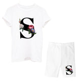Suitst Shirt Short Sleeves Wide-Legged High-Waisted Shorts Two-Piece LOGO Printed Casual Suit For