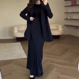 Solid Color Tie In Autumn 2025 With Waist Suit Half-Dress Commuting
