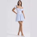 And Summer New Sweet And Spicy Women Decorate Hottie Small Dress Bubble Sleeve Square Dress Dress Women