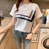 Toloer Sleeve T-Shirt Women's Summer Dress 2023 New Fashionable White Chiffon Shirt Small T Loose Shirt Short-Outfit
